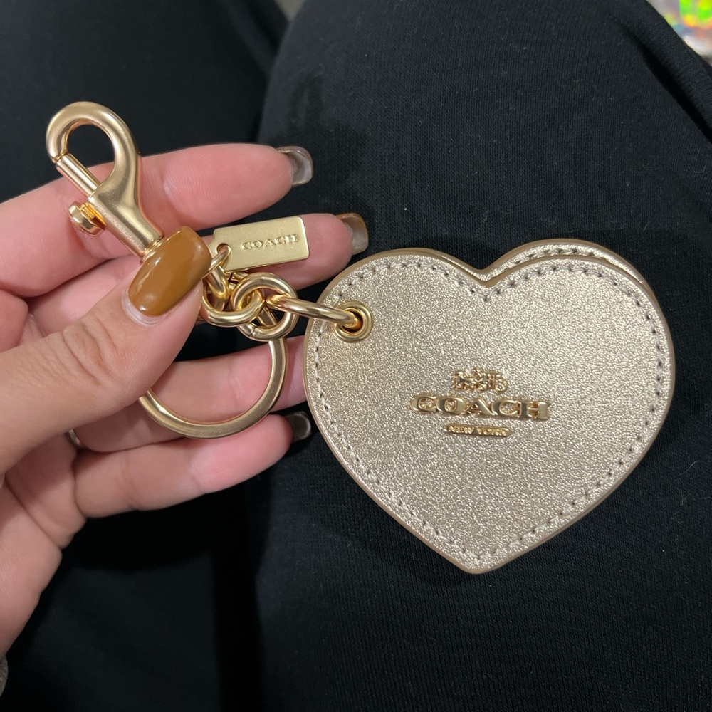 Coach Gold Heart Keychain